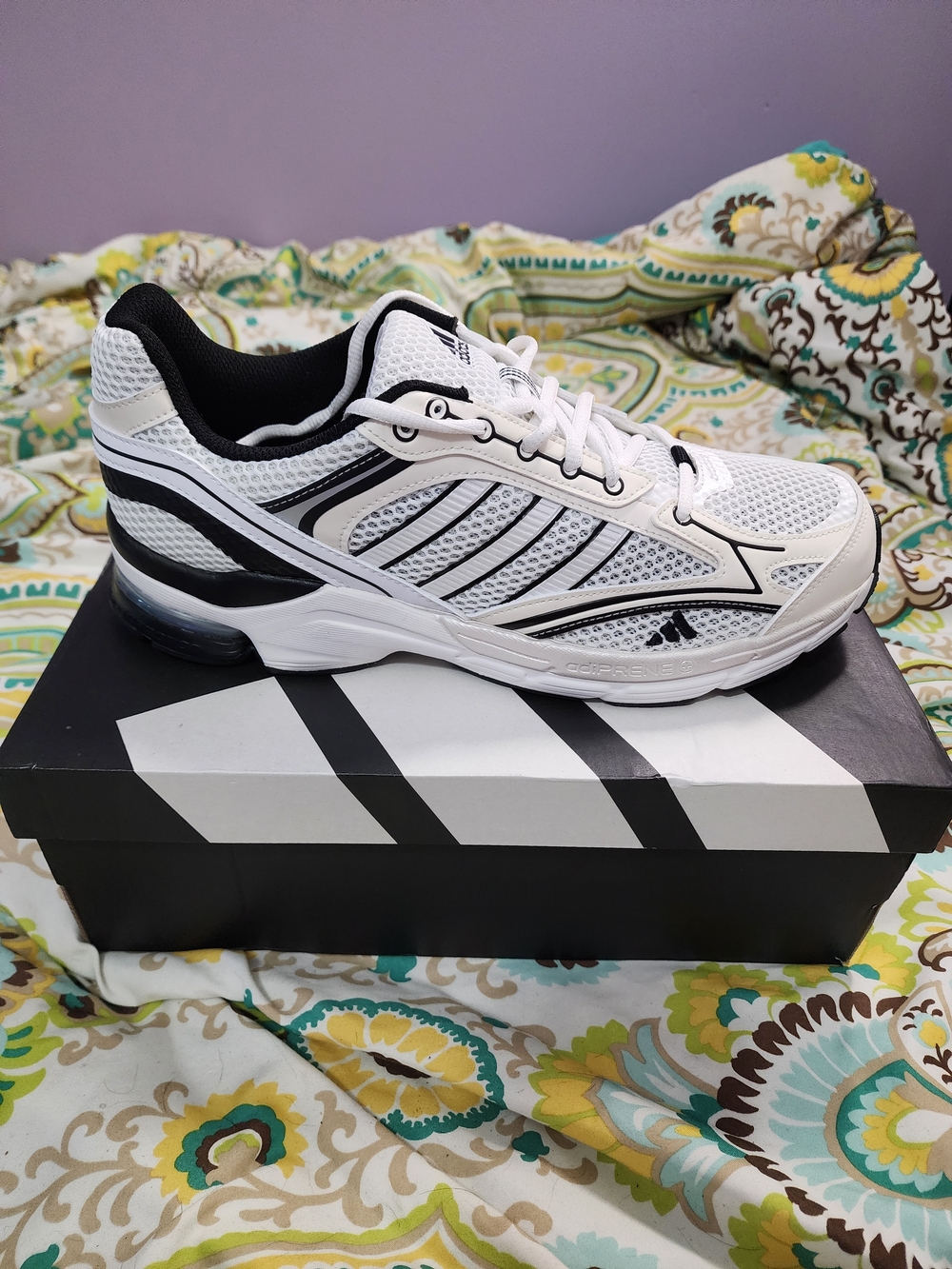 adidas White and Black Mesh Athletic Sneaker (356)